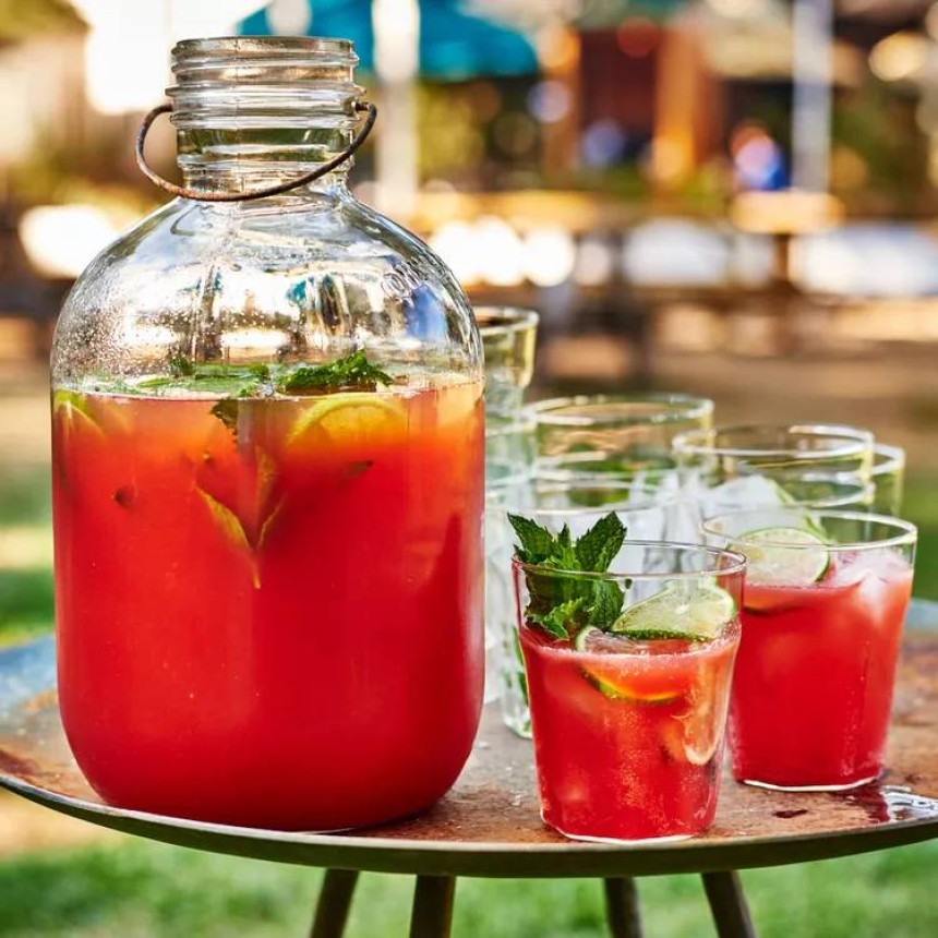 Tequila-Watermelon Aguas Frescas with Prosecco