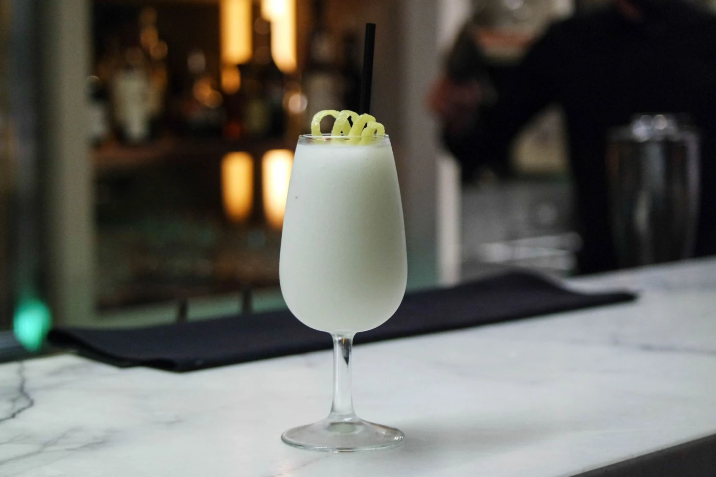 Absinthe Frappé cocktail garnish detail close-up