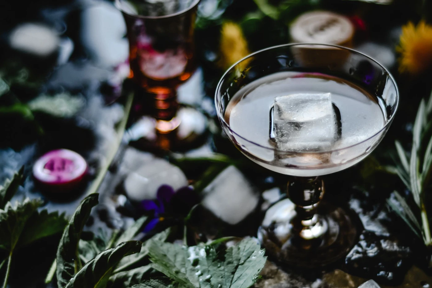 Absinthe Without Leave cocktail in a cocktail glass — cocktail drink photography