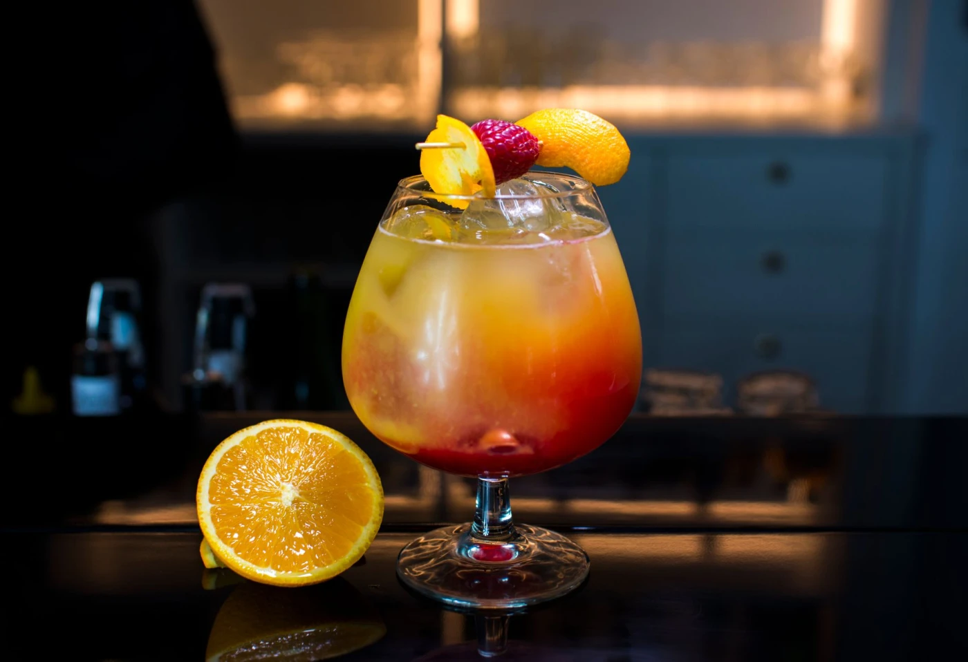 Absolutely Fabulous cocktail garnish detail close-up