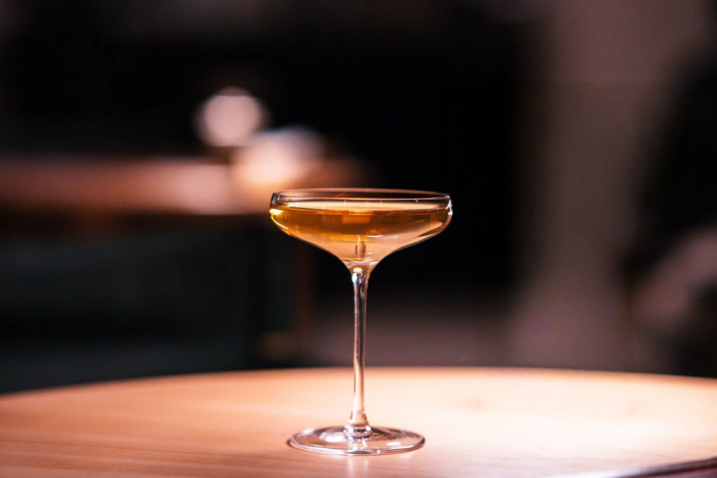 Achilles Heel cocktail served in a cocktail glass