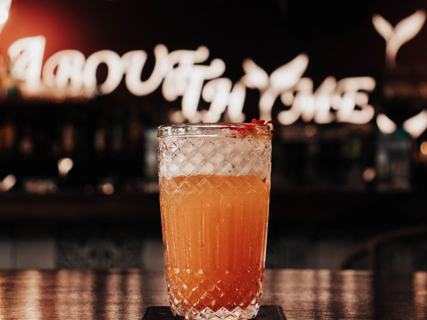 Adam & Eve: Sophisticated cocktail elegantly presented in a Nairobi bar setting, perfect for an evening drink.