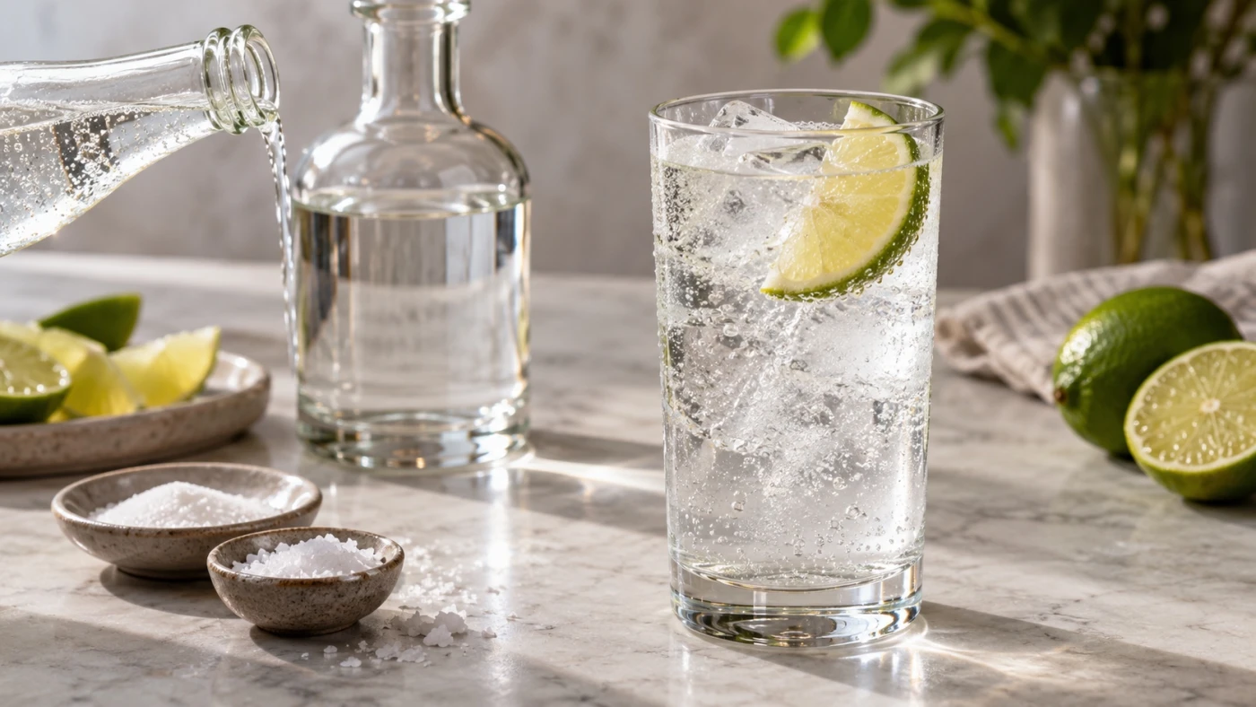 Vodka Spritzer cocktail served in a highball