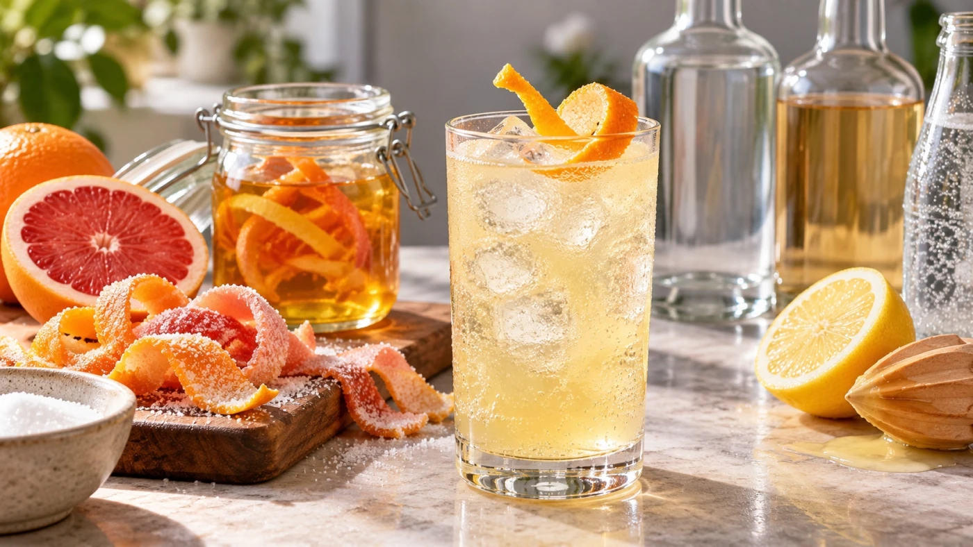Oleo Saccharum For Brighter Vodka Citrus Cocktails cocktail