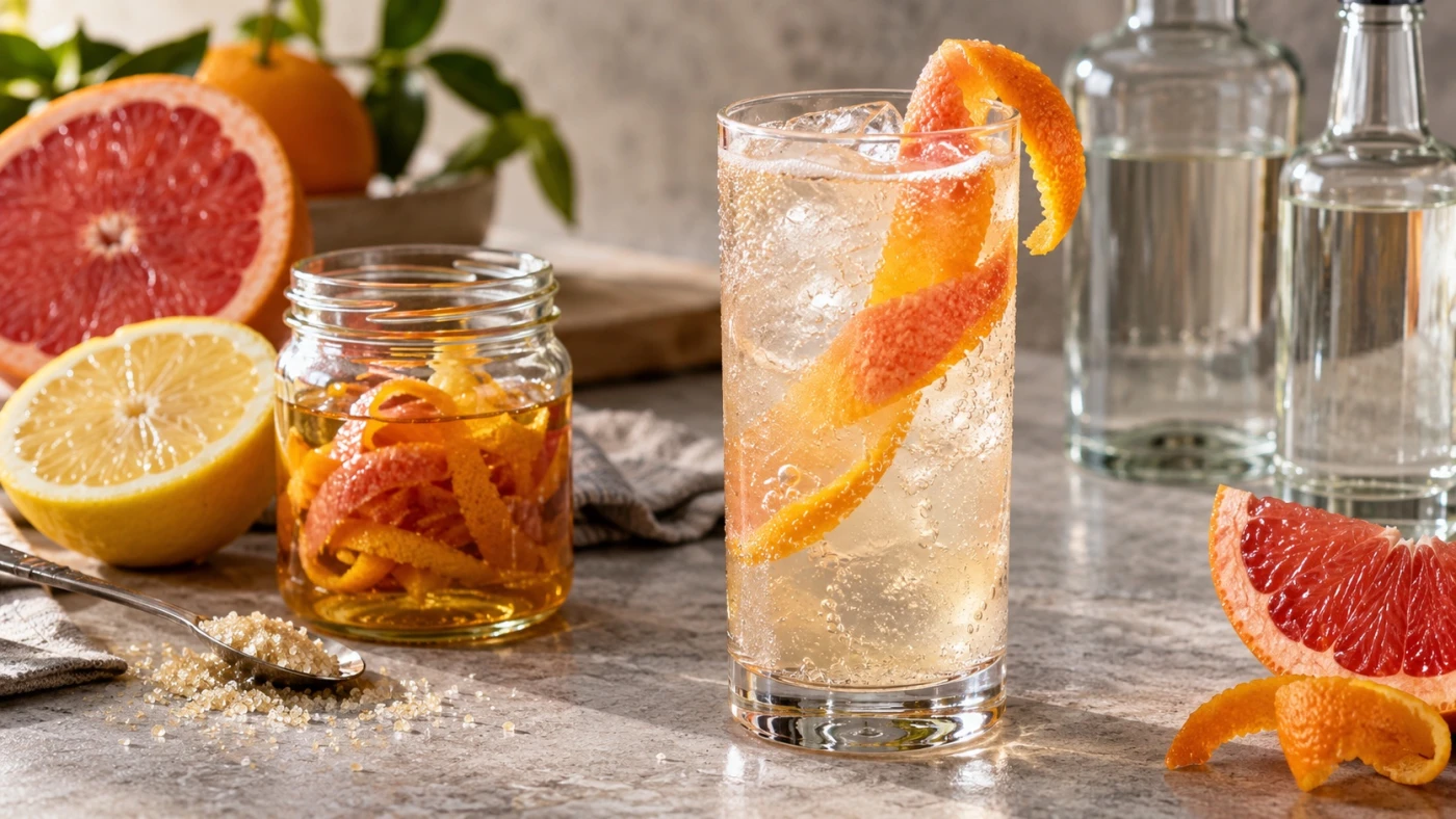 Oleo Saccharum For Brighter Vodka Citrus Cocktails cocktail