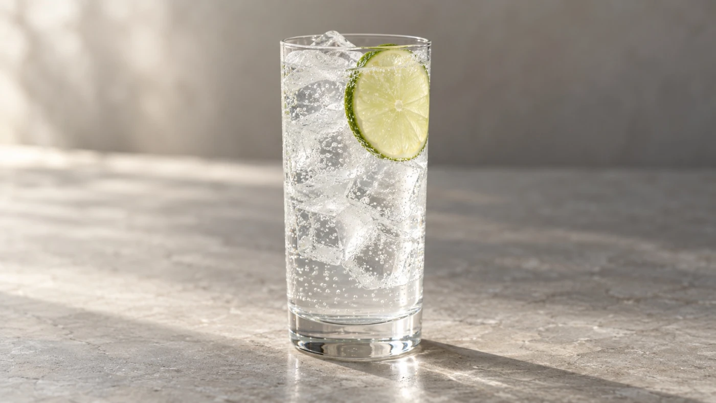 Vodka Rickey cocktail served in a cocktail glass