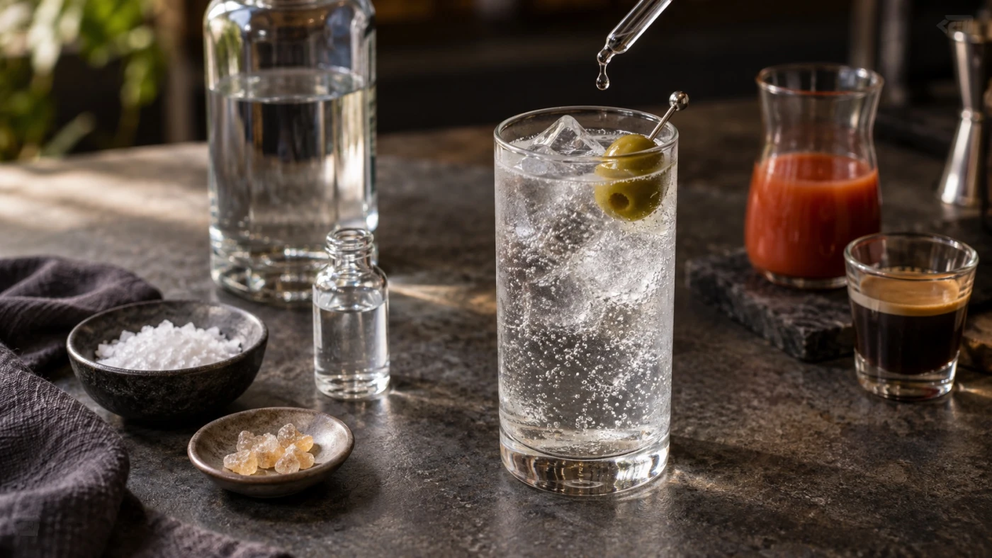 Saline Solution In Cocktails: Why A Pinch Of Salt Improves Vodka Drinks cocktail served in a highball