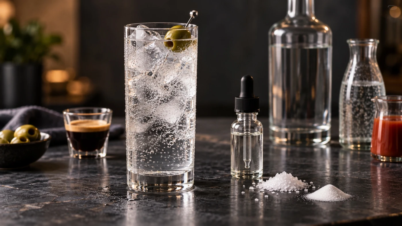 Saline Solution In Cocktails: Why A Pinch Of Salt Improves Vodka Drinks cocktail served in a highball