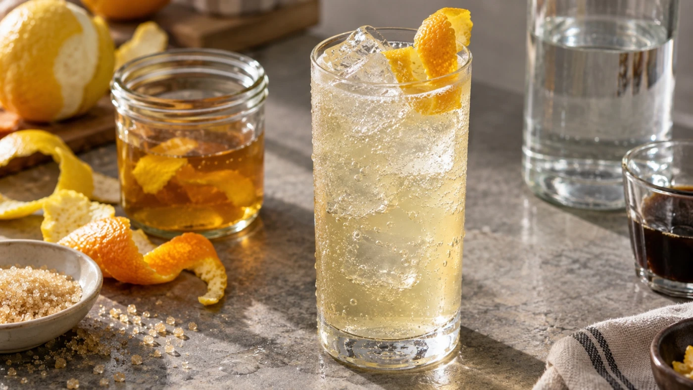 Citrus Stock For Low-Waste Vodka Cocktails cocktail served in a highball