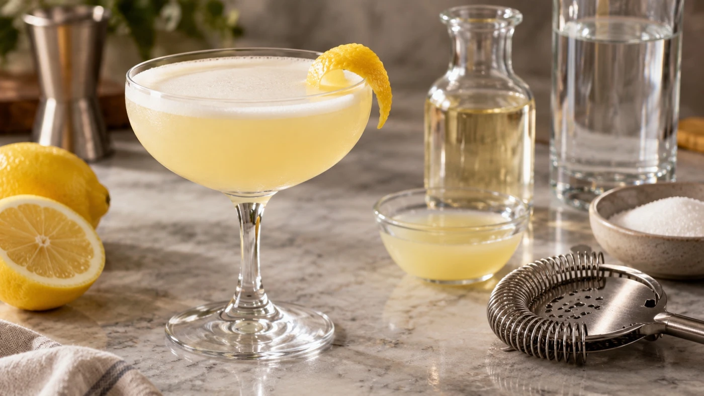 Vanilla Vodka Sour cocktail served in a coupe