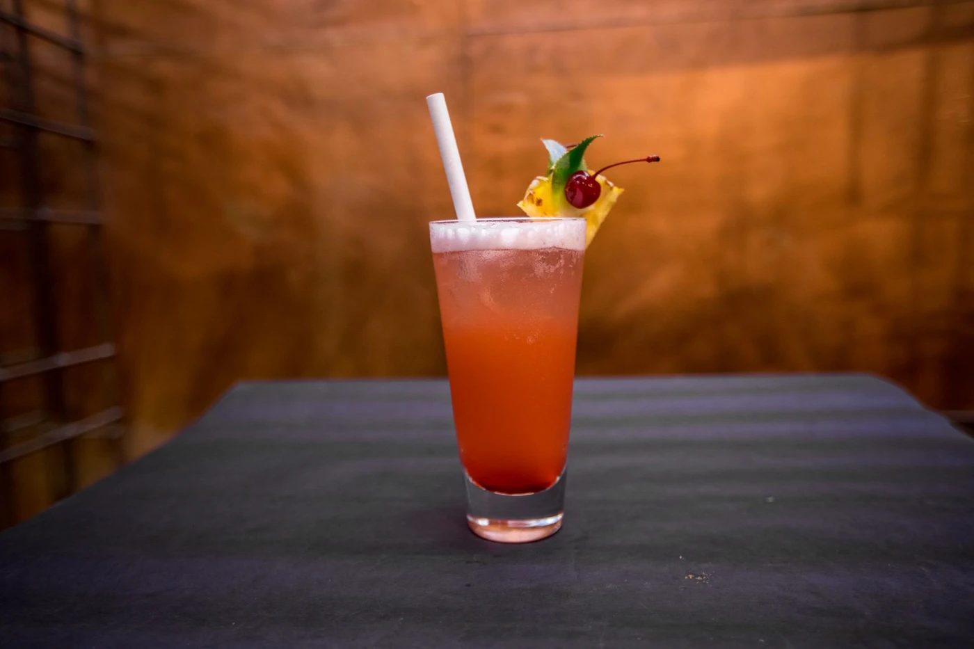 Alabama Slammer (straight-up) cocktail garnish detail close-up
