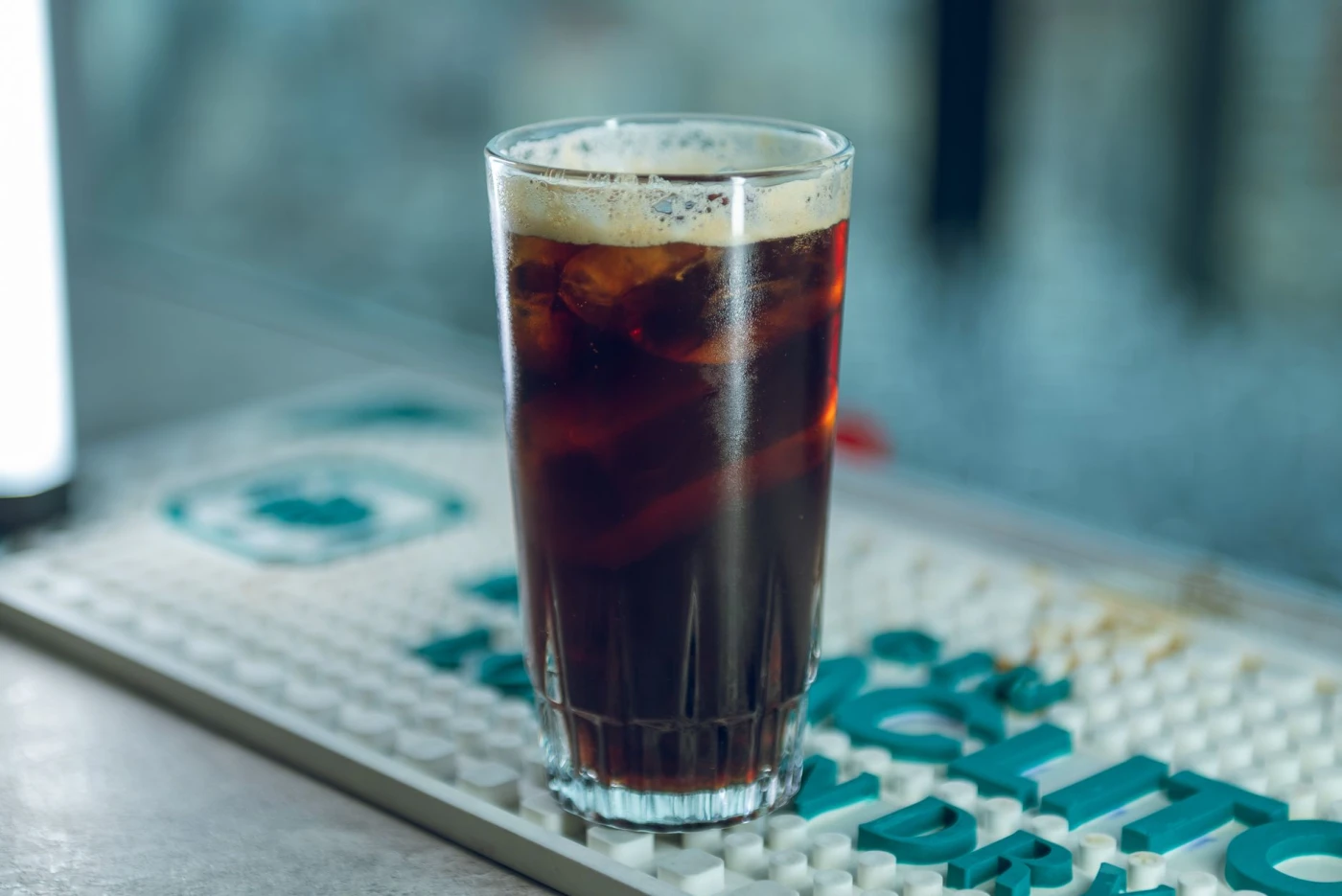 Amaro and Fernet cocktail: A close-up of a refreshing fernet cocktail on a cafe terrace in Buenos Aires, Argentina.