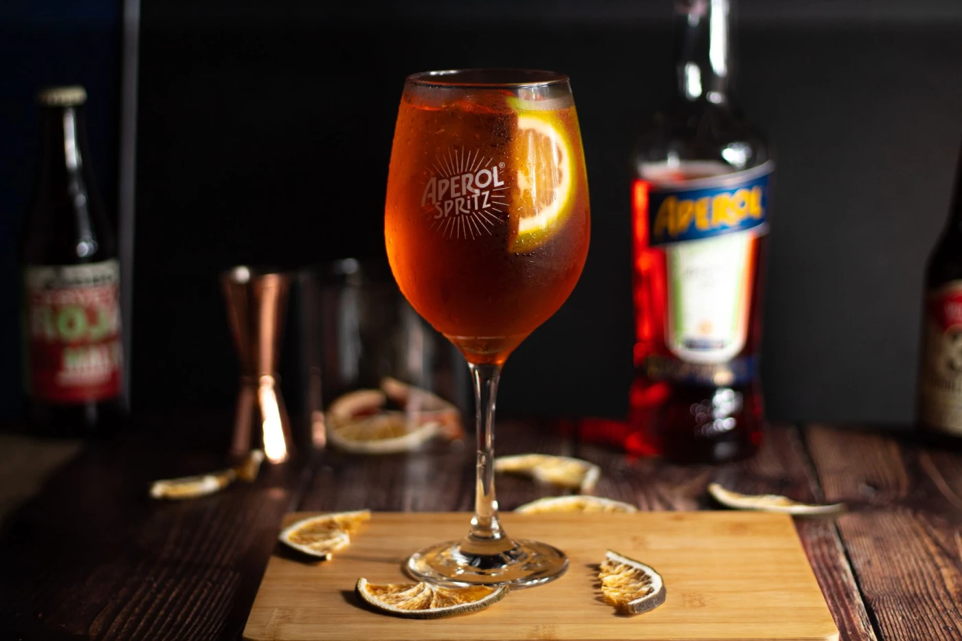 Aperol Spritz Pops cocktail in a highball — wine drink photography