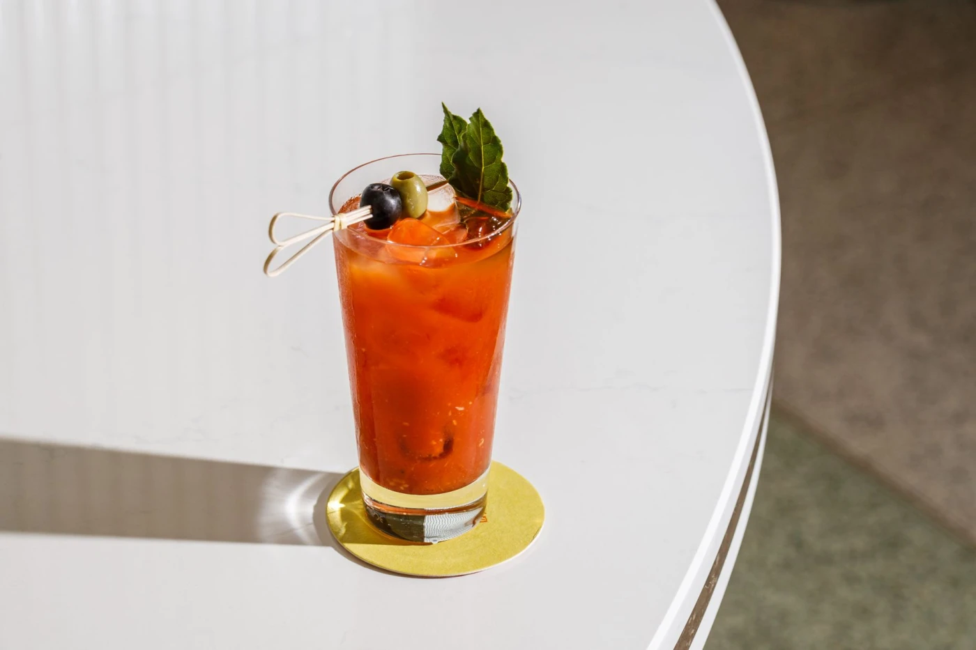 Cocktail serving and glassware