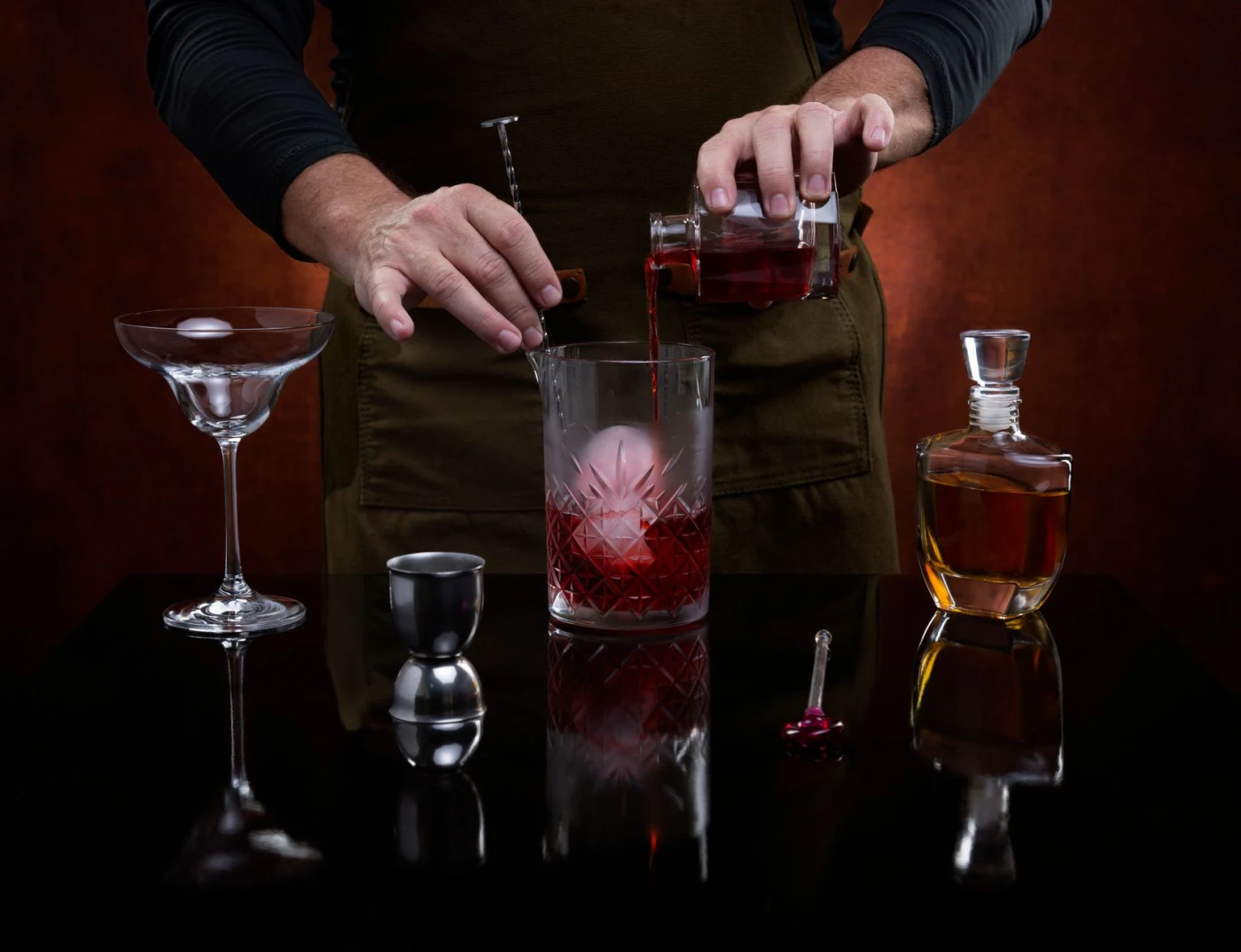 Cocktail serving and glassware