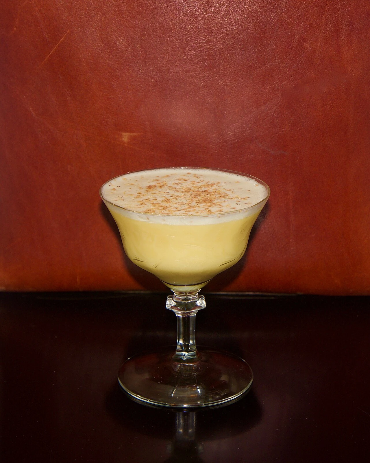 Brandy Crusta cocktail served in a cocktail glass