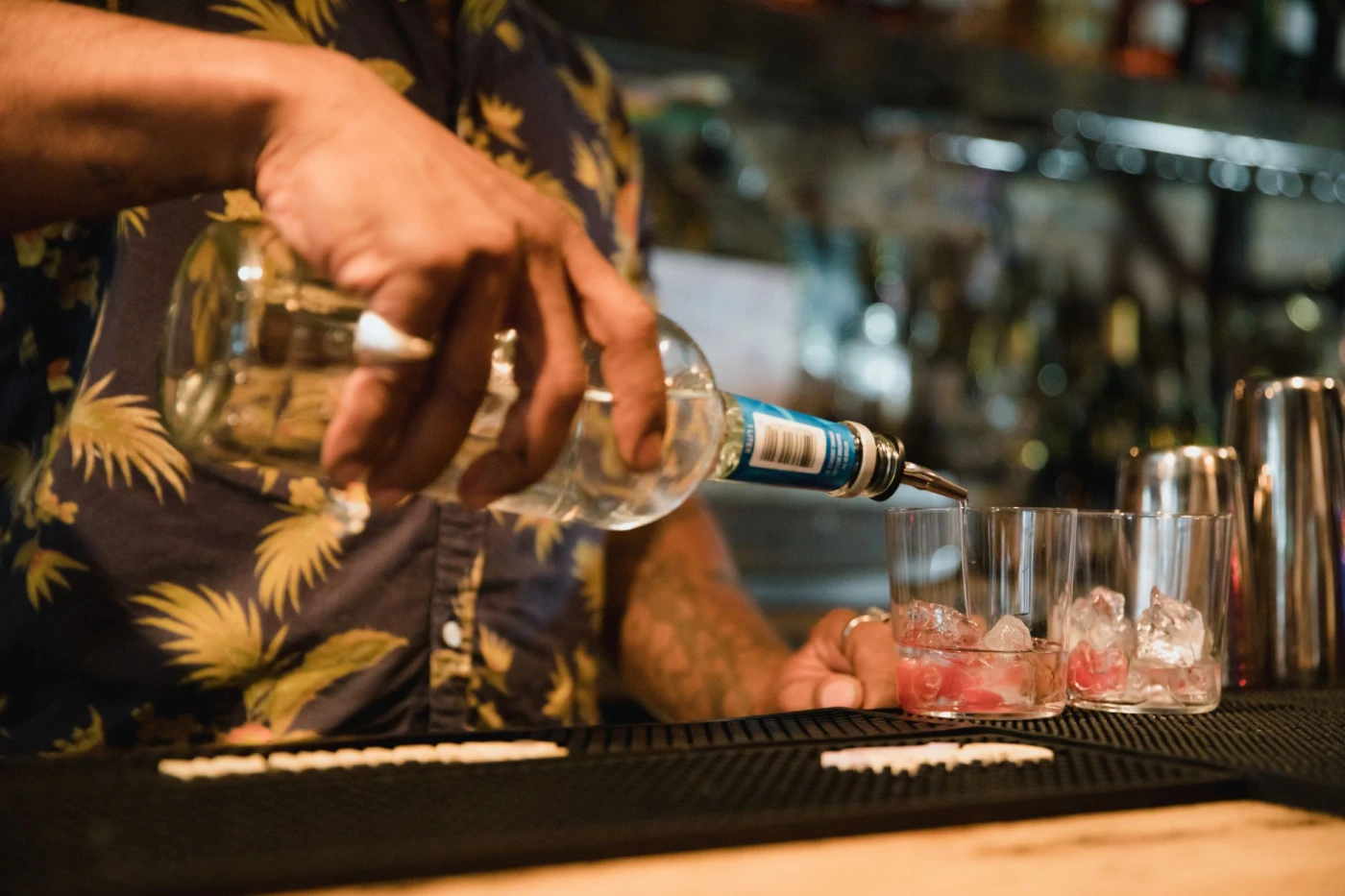 Cocktail serving and glassware