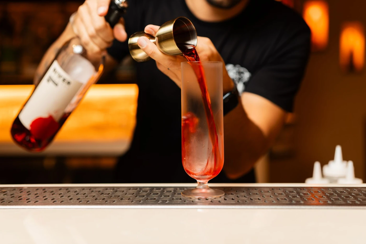 Clover Club cocktail garnish detail close-up
