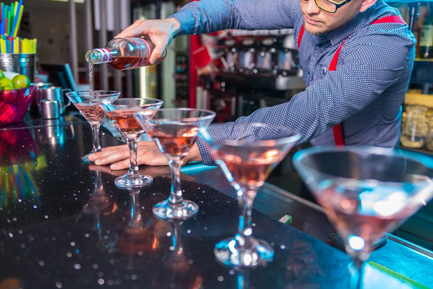 Clover Club cocktail variation with cocktail