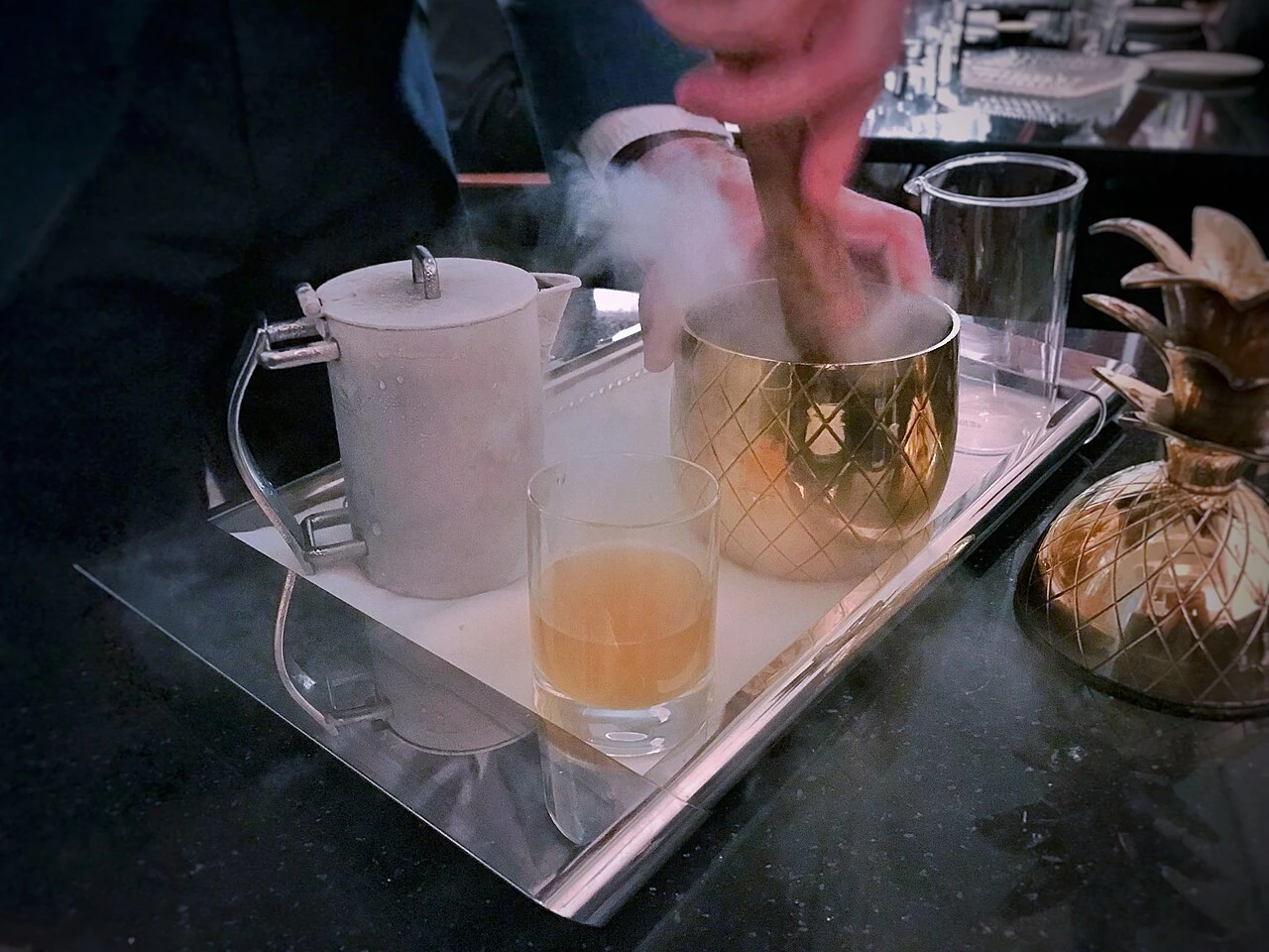 Cocktail serving and glassware