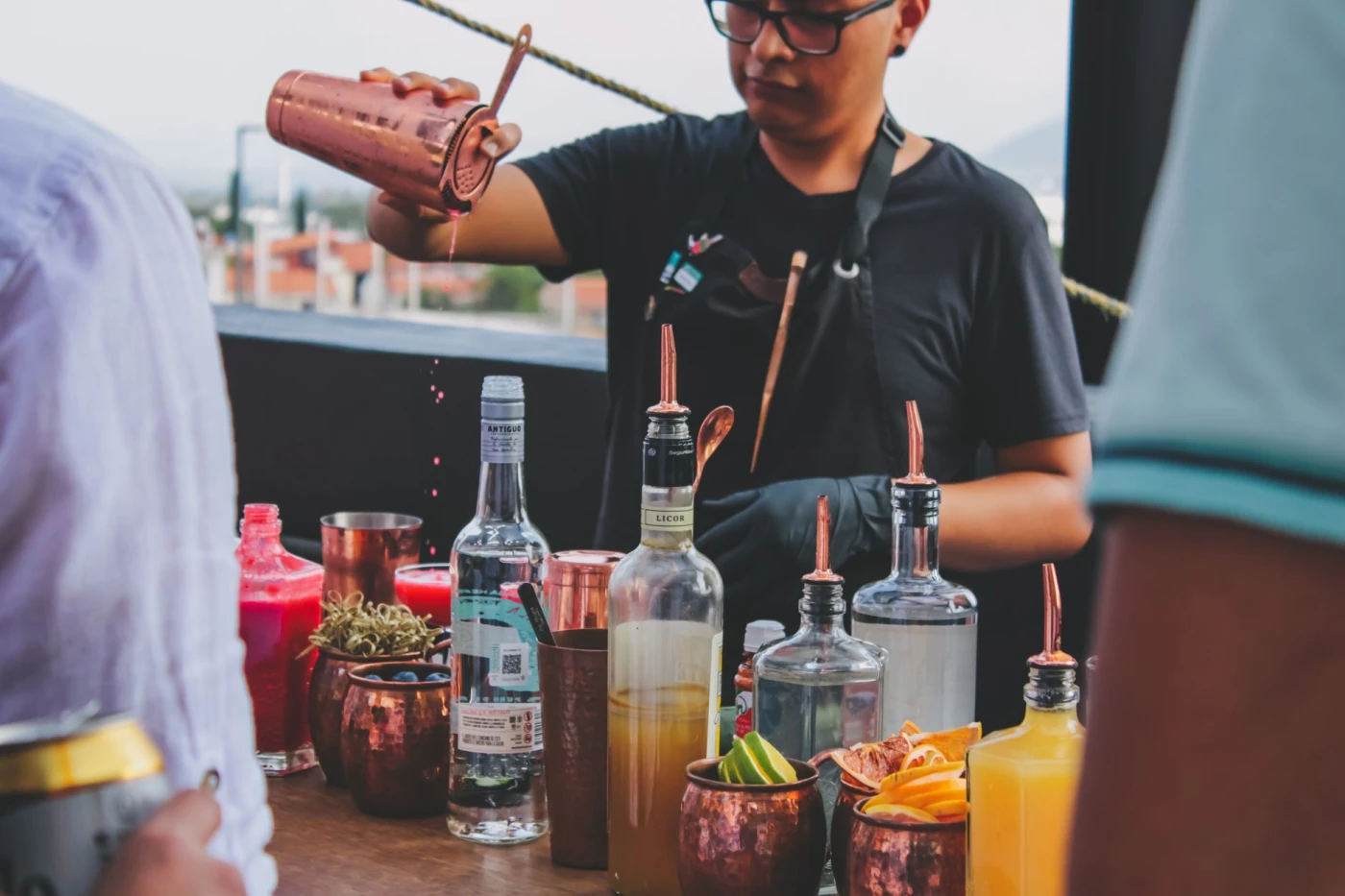 Cocktail serving and glassware
