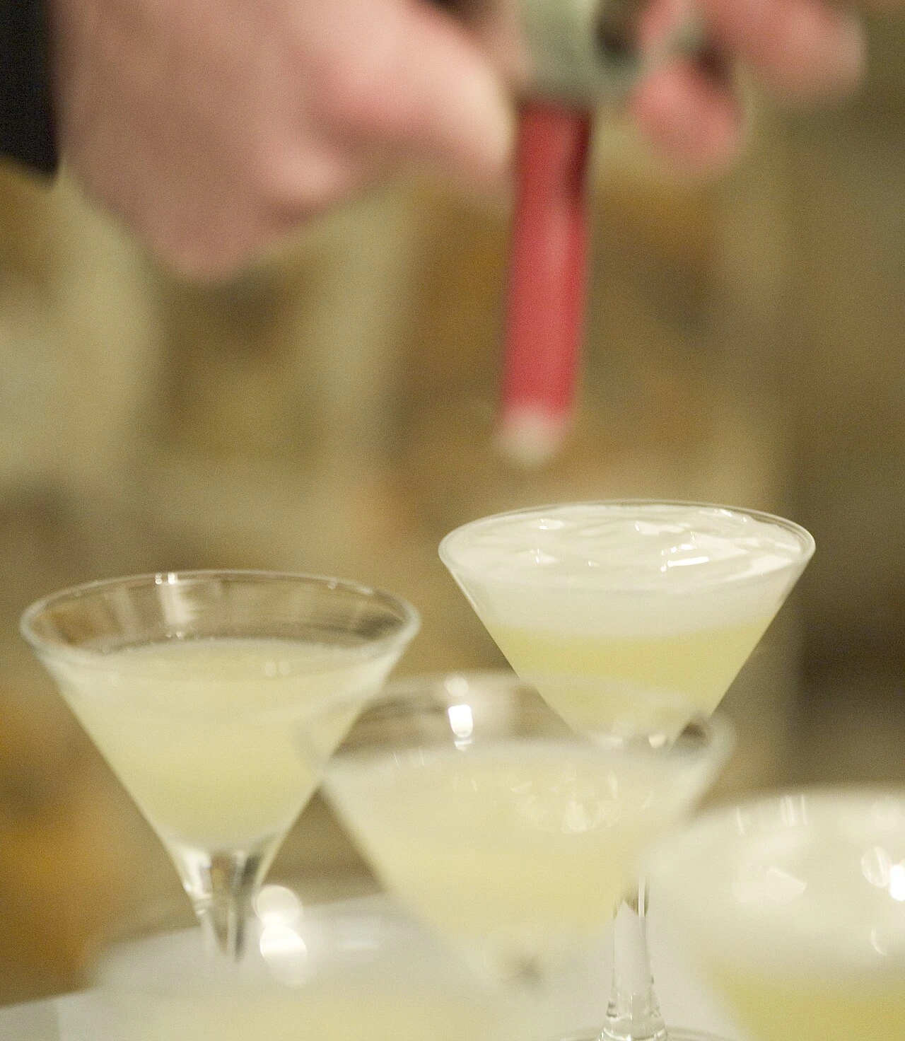 Gin Fizz cocktail garnish detail close-up