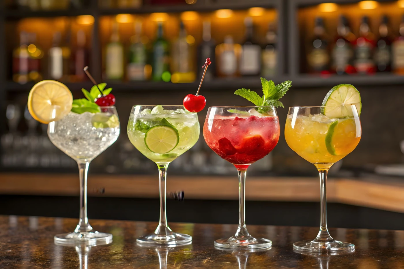 Cocktail serving and glassware