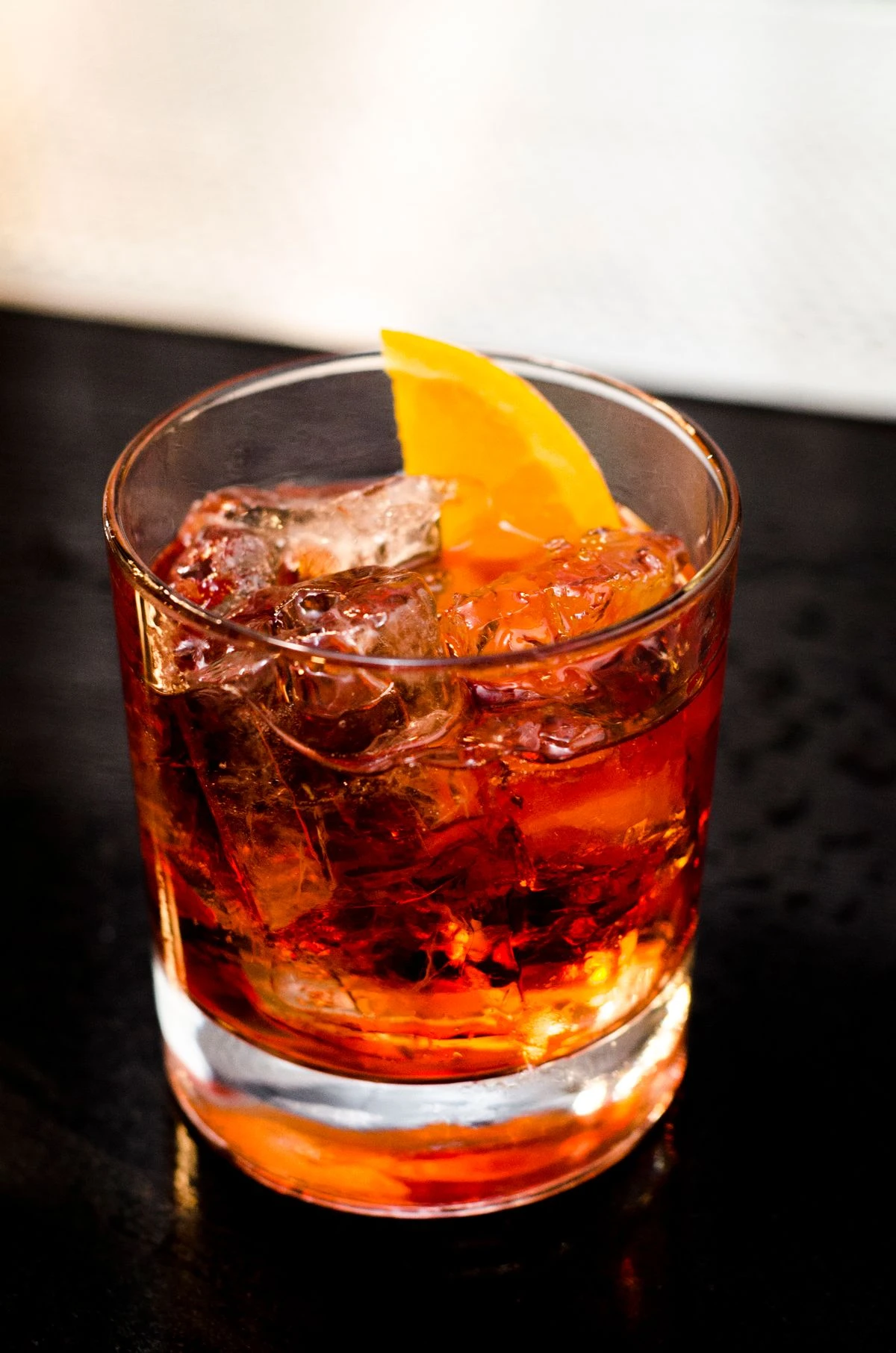 Resa Mueller's Improved Manhattan cocktail garnish detail close-up