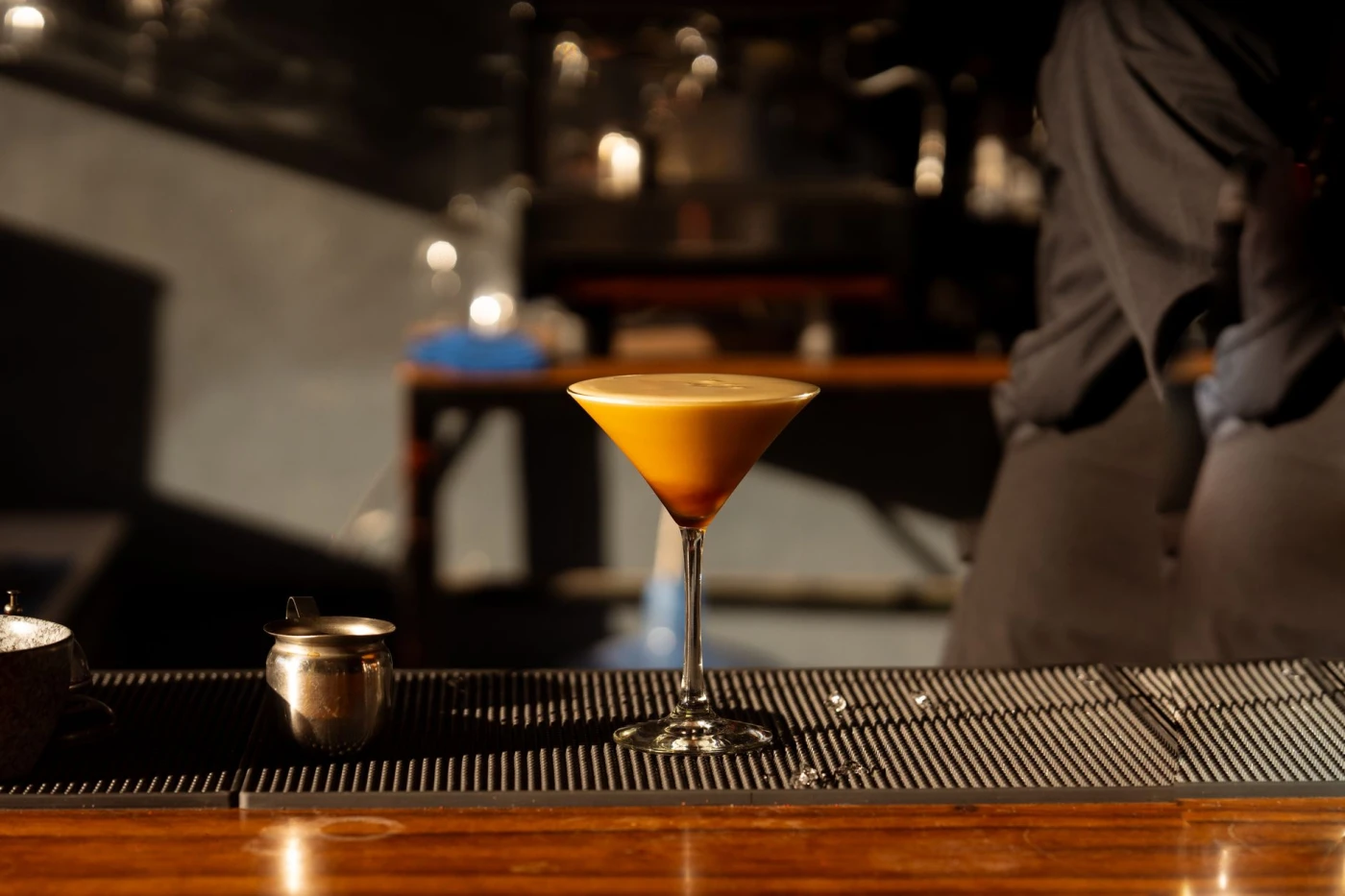 Bartender preparing a Thunder Gun Espresso cocktail cocktail