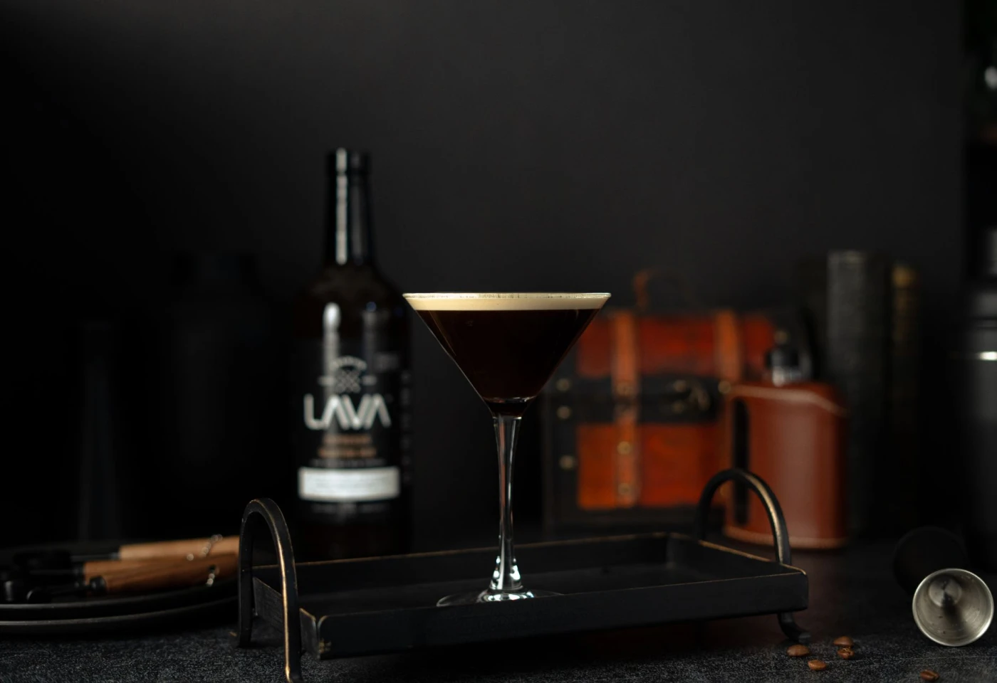 Thunder Gun Espresso cocktail garnish detail close-up