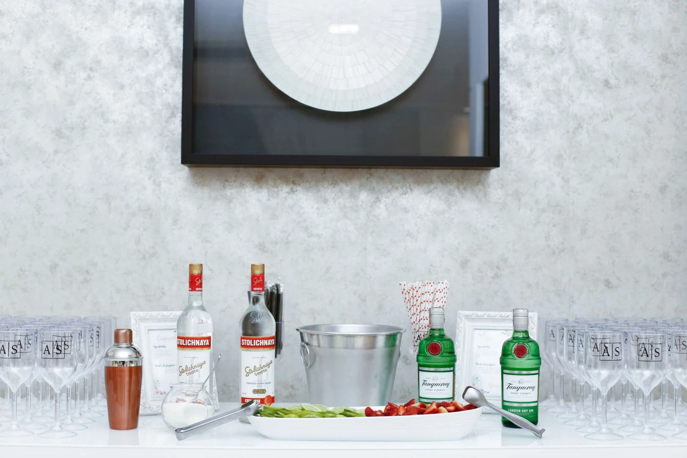 White Wine Martini cocktail in a coupe — vodka drink photography